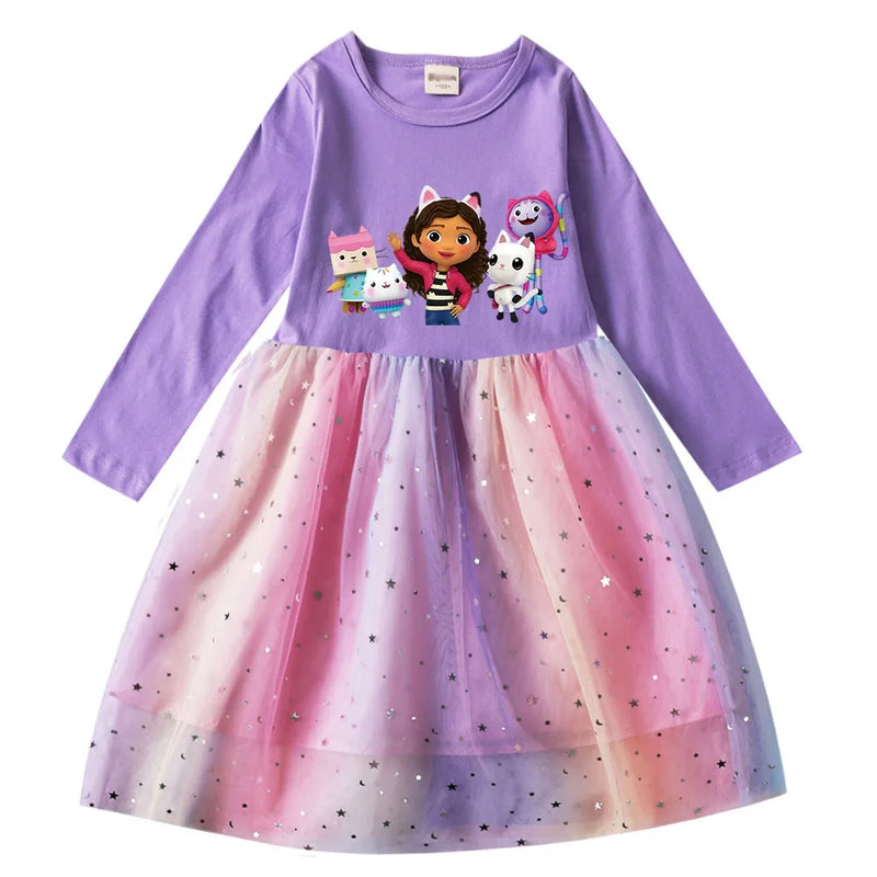 Gabbys Dolhouse Dress Kids Gaby Chat Clothes Baby Girls Long Sleeve