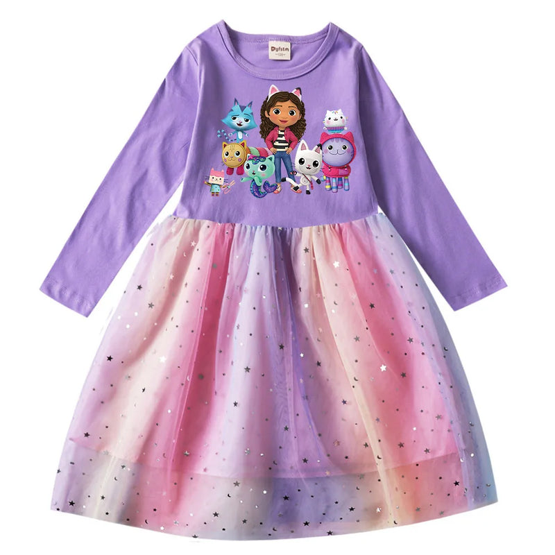 Gabbys Dolhouse Dress Kids Gaby Chat Clothes Baby Girls Long Sleeve