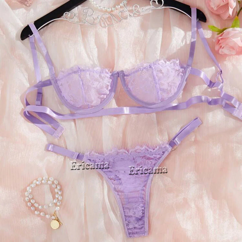 Sexy Lingerie Woman Lace Transparent Underwear Fairy Embroidery Brief